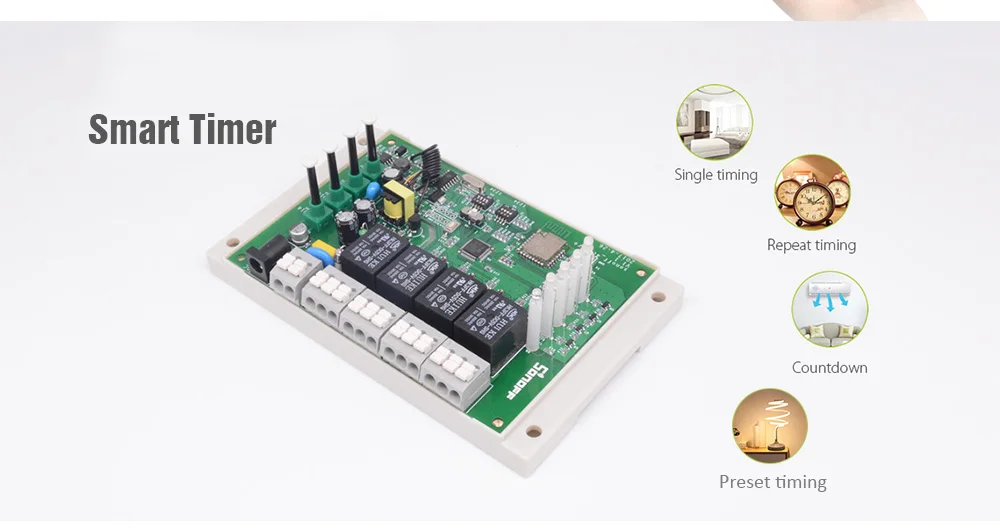 Интеллектуальный выключатель света SONOFF 4CH Pro Rev2 4-Gang Smart RF переключатель Wi-Fi статус отслеживающего устройства дистанционного Управление