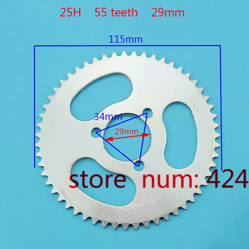 미니 모토 포켓 바이크용 25H 체인 82 링크, JH70 JH90 타이밍 및 리어 스프로킷 55T 톱니 29mm, 47cc 49cc 2 스트로크