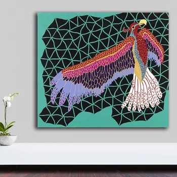 

Free Shipping Wall Art Kusama Yayoi bird Painting For Living Room Home Decoration Oil Painting On Canvas Wall Painting no frame