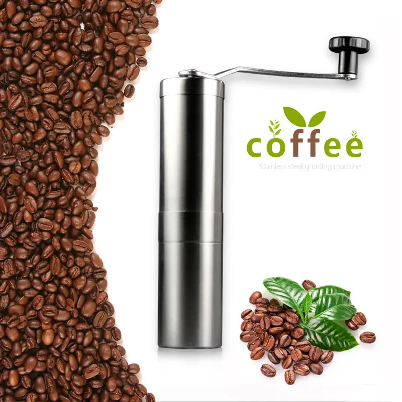 Coffee Bean Grinder Silver Stainless Steel Hand Manual