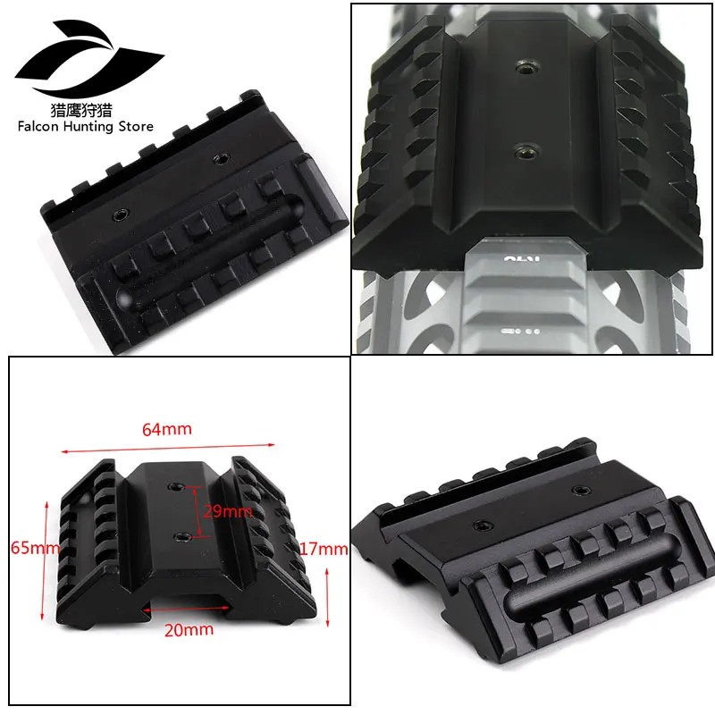 

Hunting 45 Degree Offset Dual Side 6-Slot Flashlight Laser Scope Rail Mount with 20mm picatinny rail mount