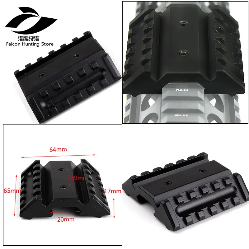 الصيد 45 درجة تعويض المزدوج الجانب 6-فتحة مضيا الليزر نطاق السكك الحديدية جبل مع 20mm picatinny السكك الحديدية جبل