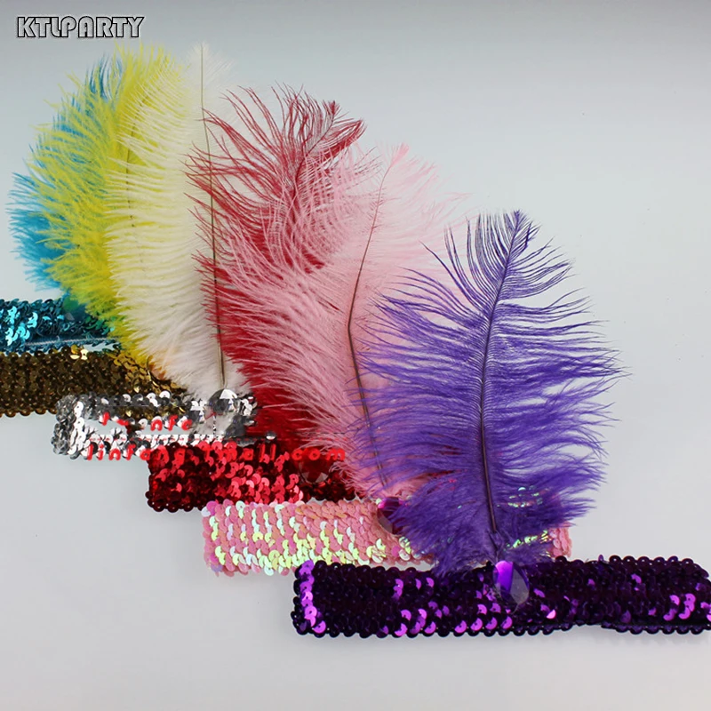 

Free shipping,children adult girl purple red silver pink sequin Indian princess dance party headband hairband with feather