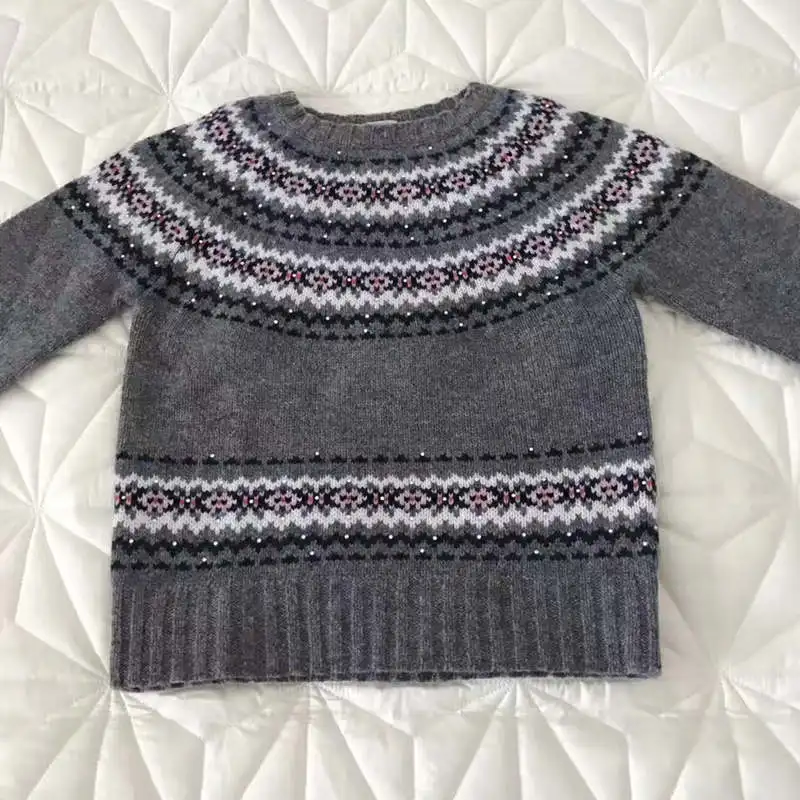 

3 Color Brand Girls Kids Woolen Sweater Clothes Cherry Brand Fashion Woolen Tops for Children Autumn Winter Thermal Clothing Top