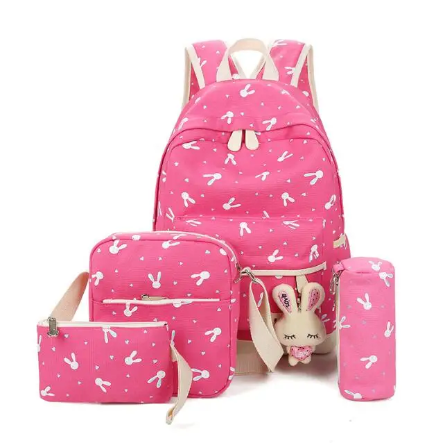 

School Bags for Teenagers Girls Schoolbag Large Capacity Ladies Printing School Backpack Set Rucksack Bagpack Cute Book Bags