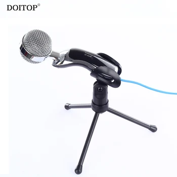 

DOITOP Handheld Mike With Holder Stand Mikrofon For PC Karaoke Games Professional Wired USB Condenser Desktop Microphone Mic