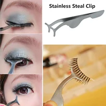 1pc New Eye Makeup False Eyelashes Curler Extension Lash Mascara Applicator Remover Steel Tweezers Clip Para Makeup Tool Gift