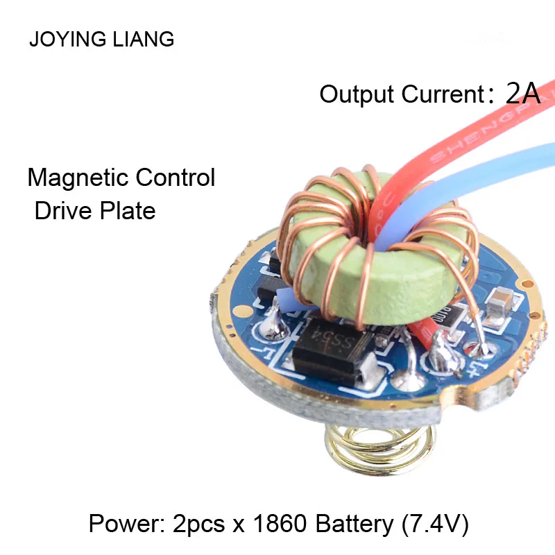 JYL-9802 T6U2 Магнитная плата управления приводом аксессуары для ремонта фонарика 5 режимов 2x18650 7,4 В плата переключателя 22 мм