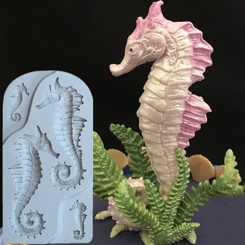 

New Ocean Series Hippocampus Shape Silicone Mold Fondant Cake Mold Chocolate Cake Mousse Mold Soft Candy Clay Mold