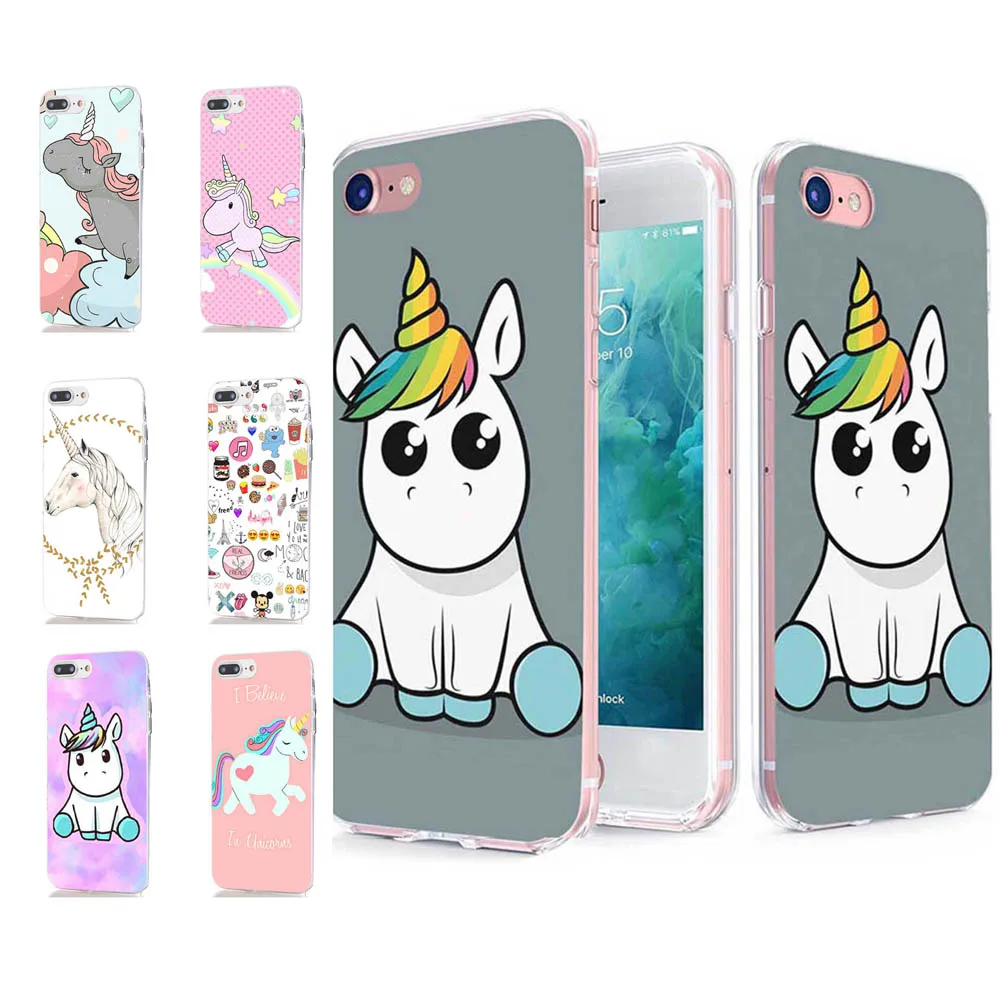 MLCRIYG мягкий телефон чехол для iPhone 6 S Plus 7 8 X TPU цветной Единорог Лев леопардовый