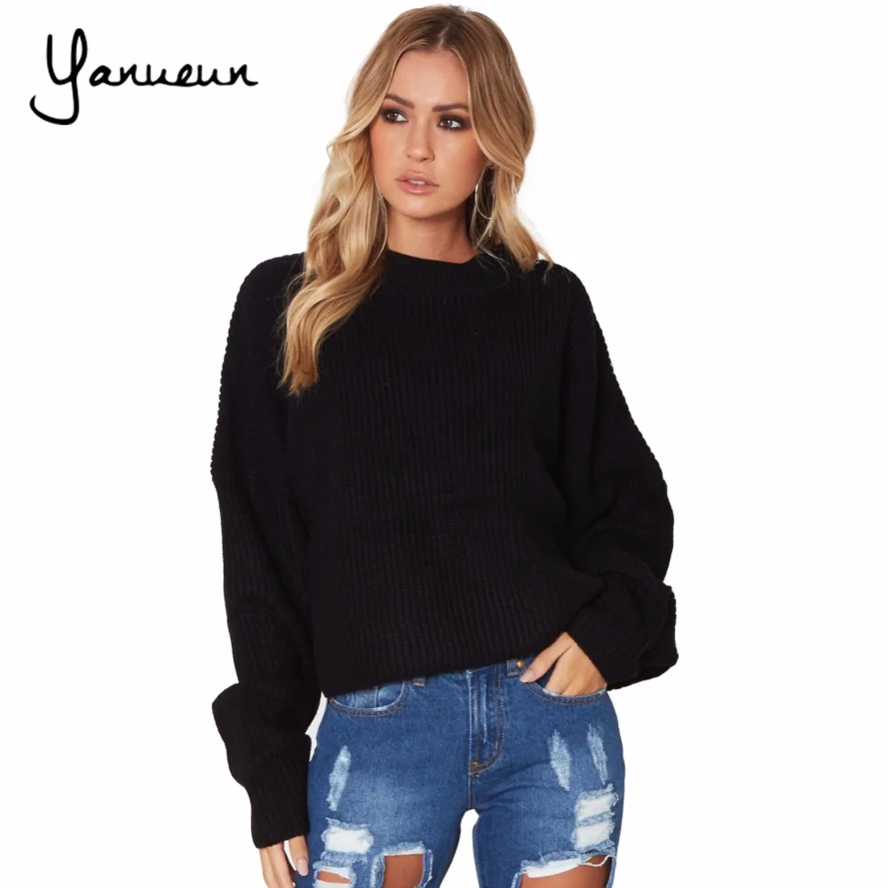 

Yanueun 2017 Autumn Fashion Women Blouse Casual O-Neck Loose Batwing Long Sleeve Tops Shirts Sweater Jumper Pullovers
