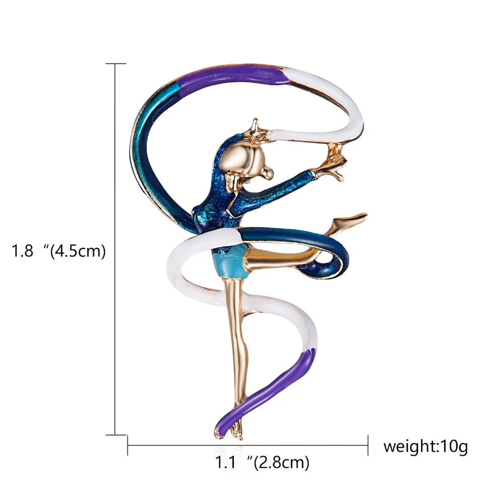 Rinhoo, эмаль, художественная гимнастика, балетная танцовщица, Женская Брошь, заколка, подарок на год, балетная танцовщица, милая идеальная Ювелирная брошь, булавки