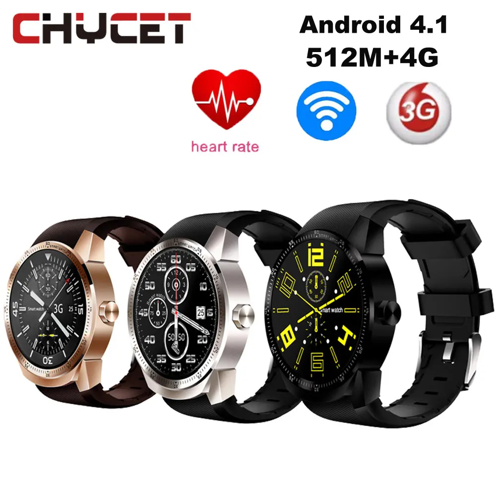 

Chycet K98H 3G Smart Watch Phone Android 4.1 MTK6572A 512MB+4GB Bluetooth GPS Android Smartwatch with Heart Rate watch Pk KW88