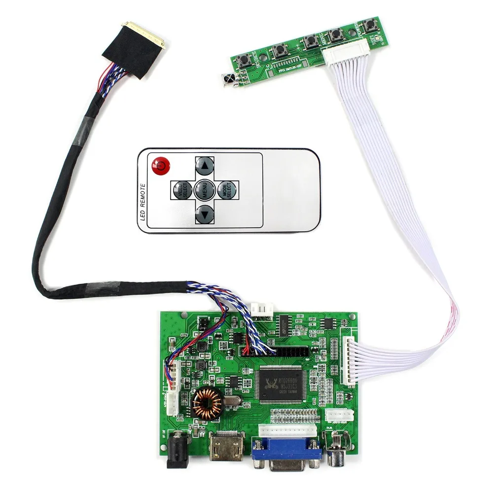 

HDMI+VGA+2AV+Audio LCD Controller Board For 10.1inch 1024x600 HSD101PFW2 LP101WSA LCD Screen