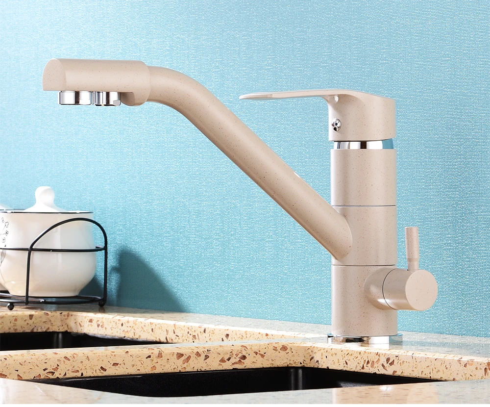 Filter Water Kitchen Faucet Swivel Drinking Faucet Dual Spout Purifier Kitchen Faucets Vessel Sink Mixer Tap hot and cold