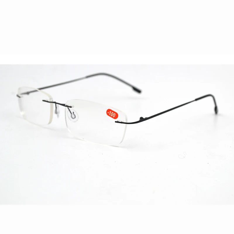 

Men Pure Titanium Rimless Glasses Women Myopia Optical Eyeglasses Ultralight nearsighted shorted sighted Eyewear -1.0 to -6.0 L3
