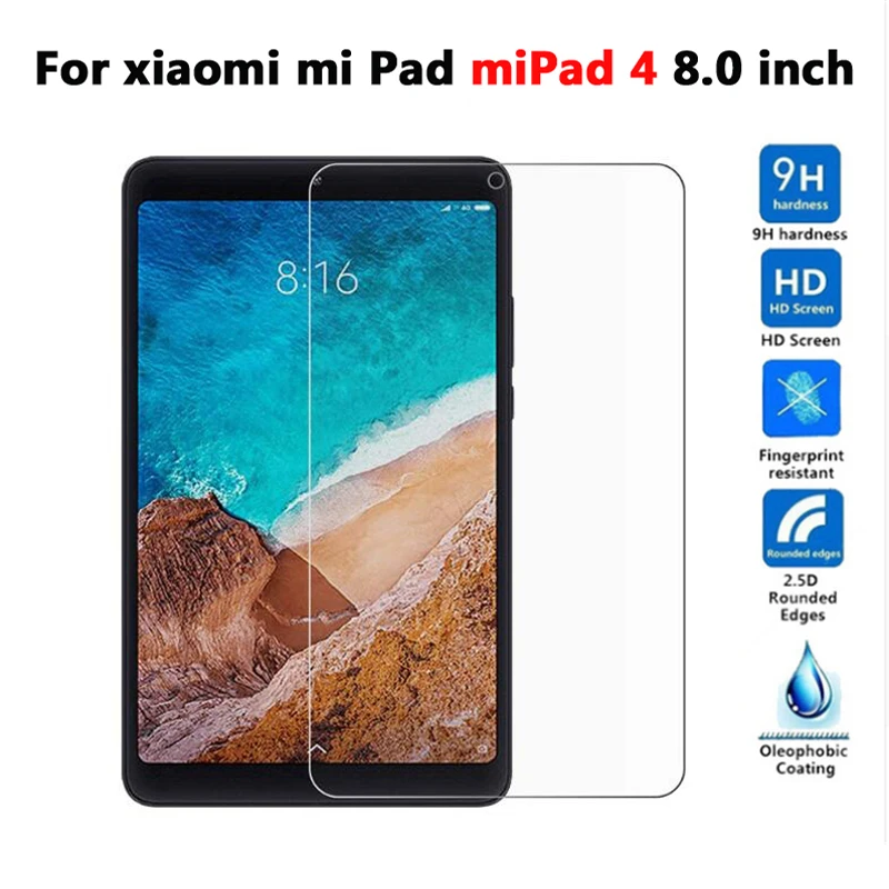 

9H Tempered Glass For Xiaomi Mi Pad Mipad 4 Mipad4 8.0 inch 2018 Tablet Screen Protector Protective Film Glass Guard case bag