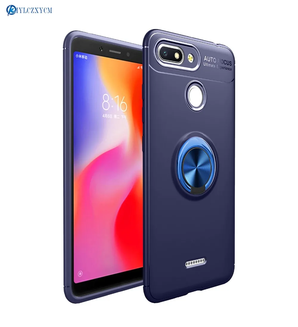 KIYLCZXYCM Case For Xiaomi redmi 6/6A/6 Pro Car Magnetic Suction Bracket Finger Ring Soft TPU Back Cover for A2 Lite Capa | Мобильные