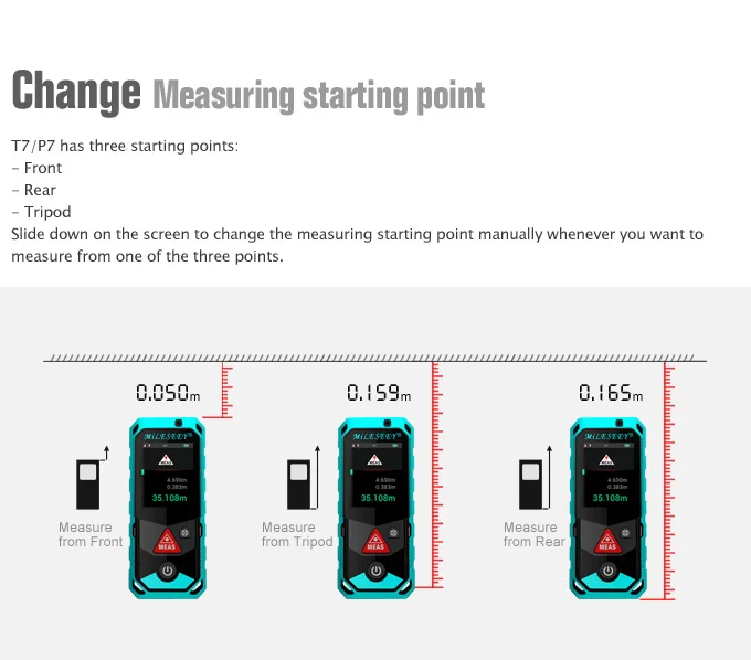 P7 80M 100M 150M 200M Bluetooth Laser Rangefinder with Rotary Touch Screen Laser Meter with Camera Point Finder