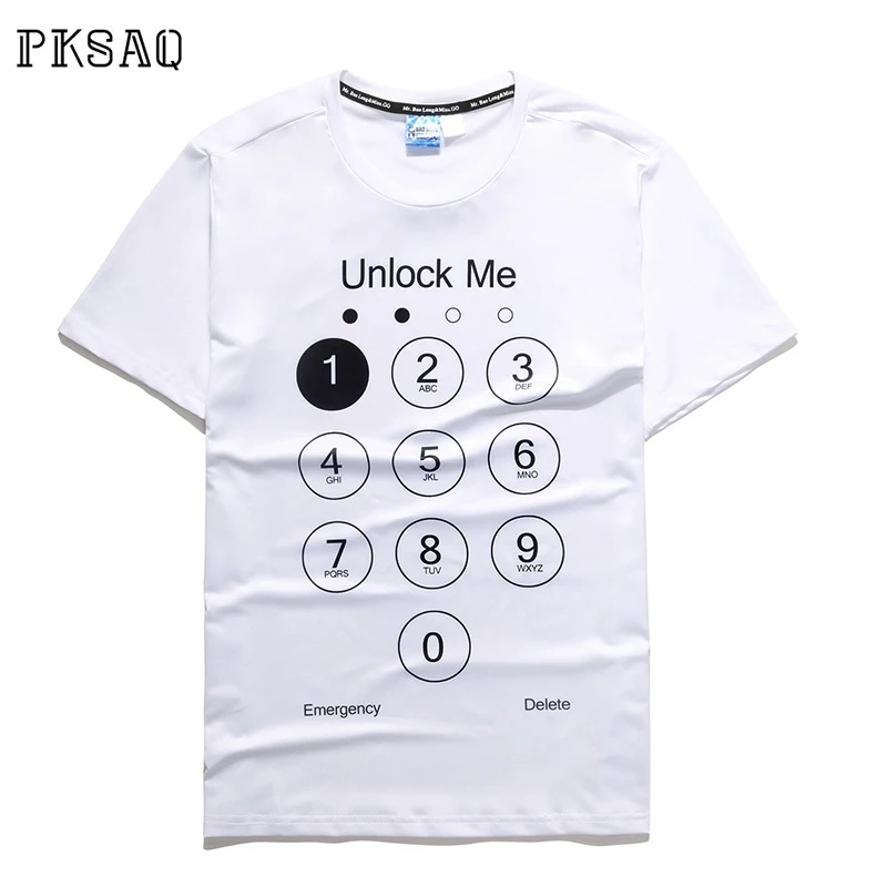 Men T Shirt 2018 Summer Cotton Funny Phone Number Print O Neck Short