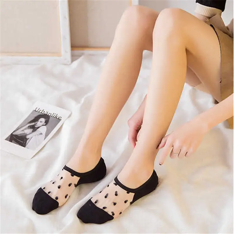 

KingDeng Women Socks Fashion Design Ankle Summer Short Harajuku Korean Style Cute Funny Sock Color Simple Splice Transparent