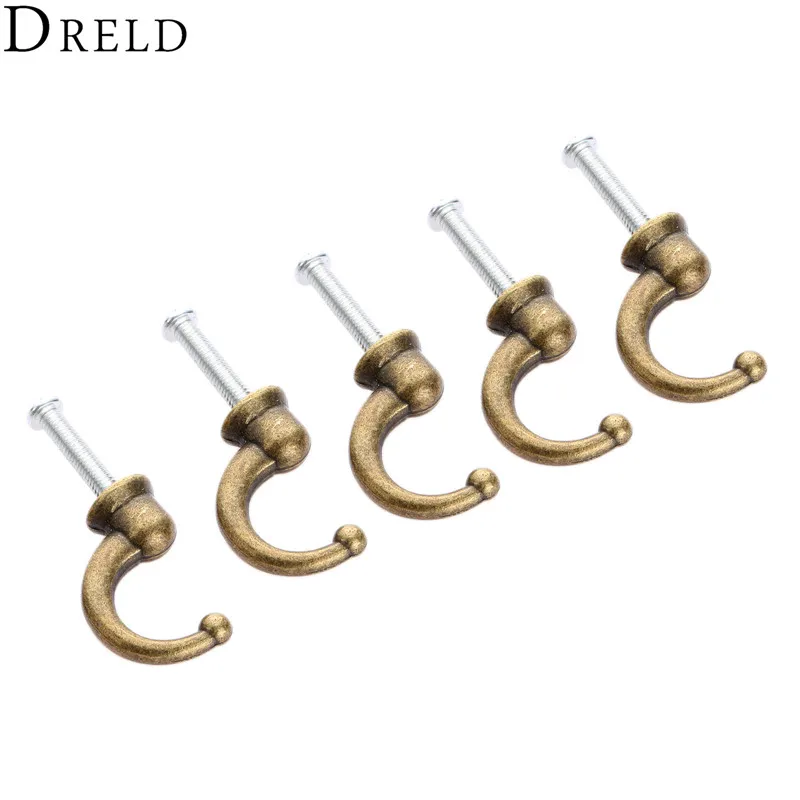 Старинная дверная вешалка DRELD 5 шт. крючки маленькая настенная для деревянной