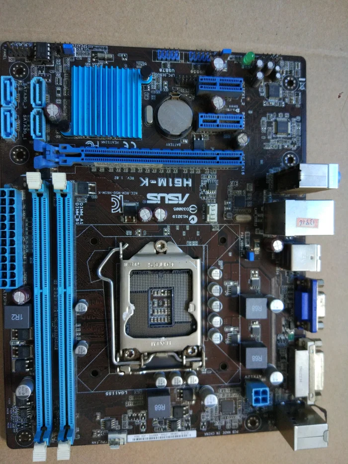 Б/у Asus H61M-K материнская плата H61 чип Поддержка разъем LGA 1155 i3 i5 i7 DDR3 16G