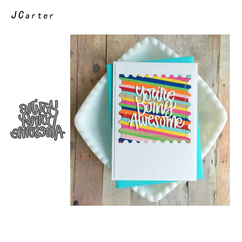 

JCarter You're Doing Awesome Letter Metal Cutting Dies for Scrapbooking DIY Album Embossing Folder Cards Template Stencil Crafts