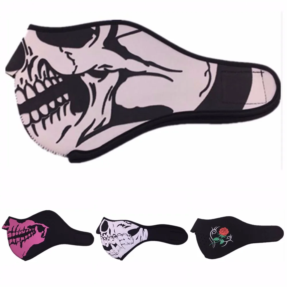 Skull Neoprene Half Face Mask Cycling Biker Sport Mask Windproof Ski