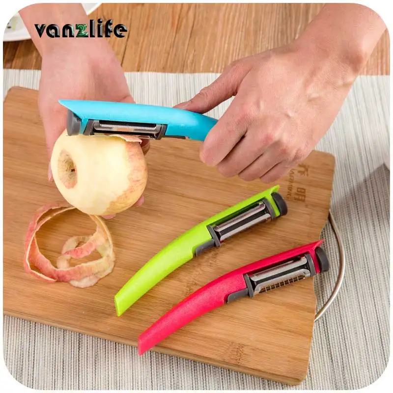 

vanzlife multifunctional three head knife rotating peeler vegetable & fruit grater kitchen zesters
