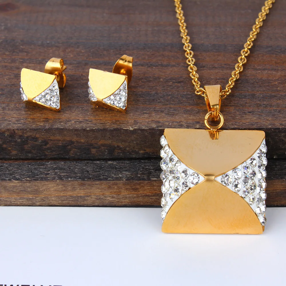 

OUFEI Fashion Accessories Jewelry Sets Necklaces & Pendants Choker Clay Stone Wedding Jewelry Women's Stainless Steel Jewelry