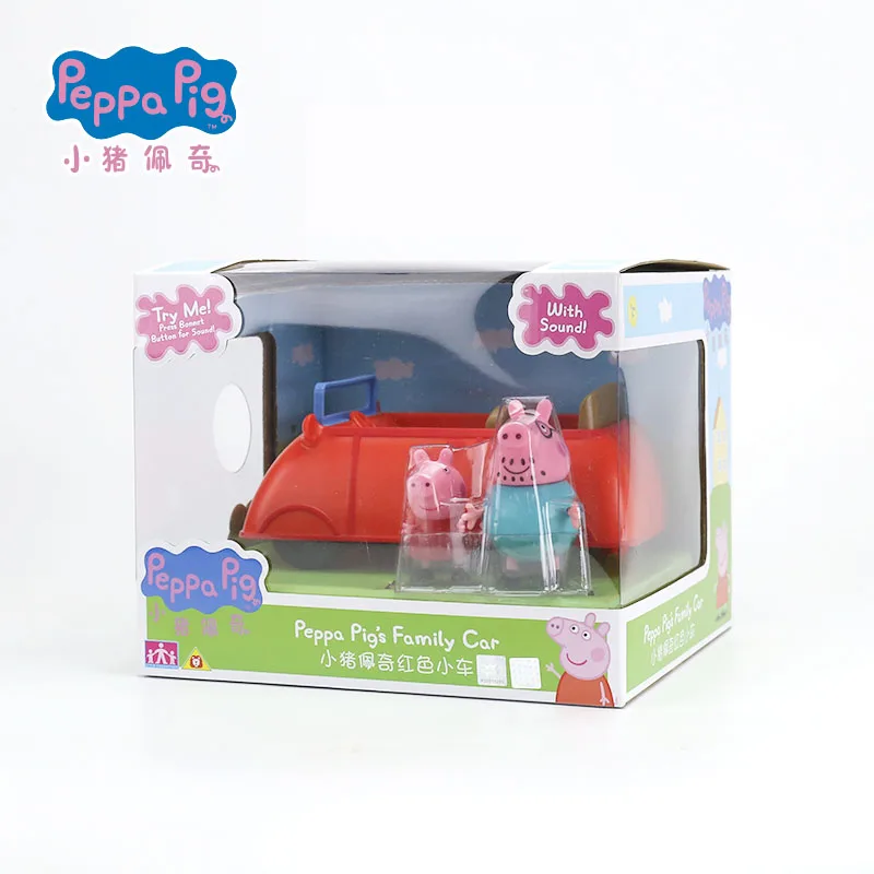 Хит подлинный игрушечный домик Peppa Pig Peppa's, красный автомобиль, автобус/модель, кукла, семейный дом, игровой набор, фигурка, детские игрушки - Цвет: 03-with box
