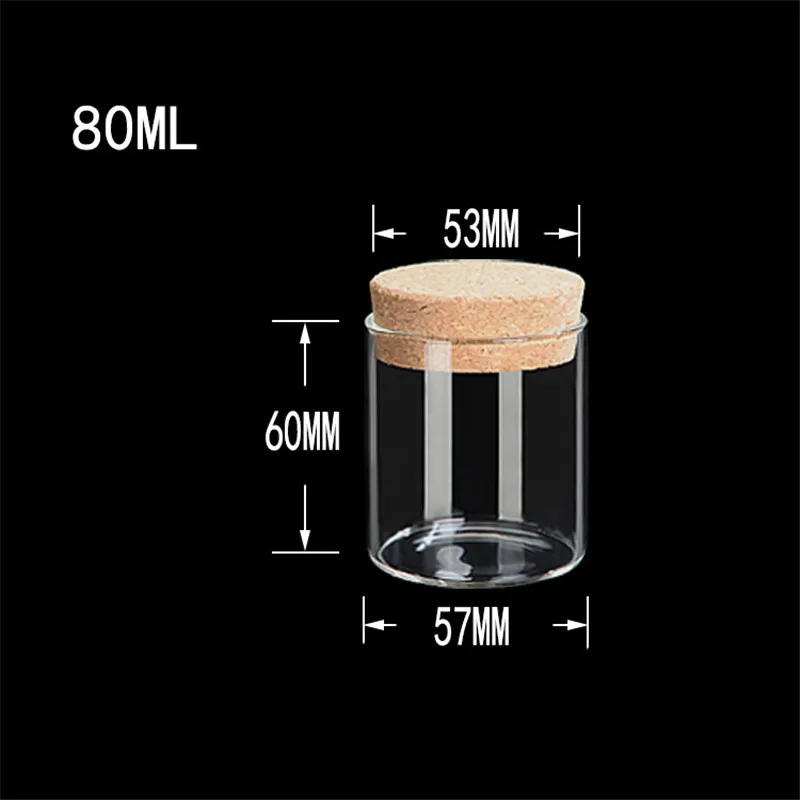 90ml Glass Saffron Jars with Corks Food Grade Widemouth Container Jars Saffron Transparent Clear Empty Bottle