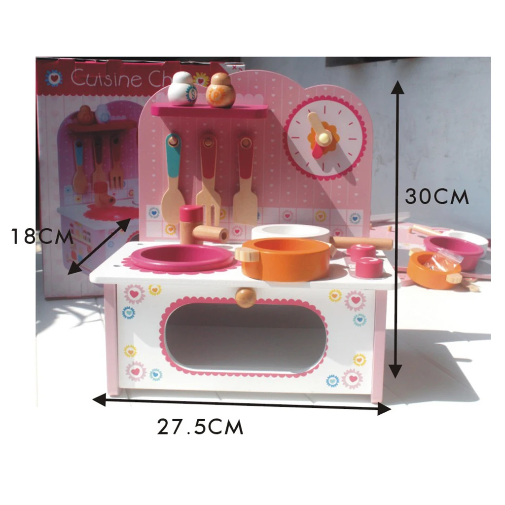 Розовый играть дома Кухня посуды Playset малыш Притворись игрушка Пособия по кулинарии резервуар для воды и плита скамьи с цветочными