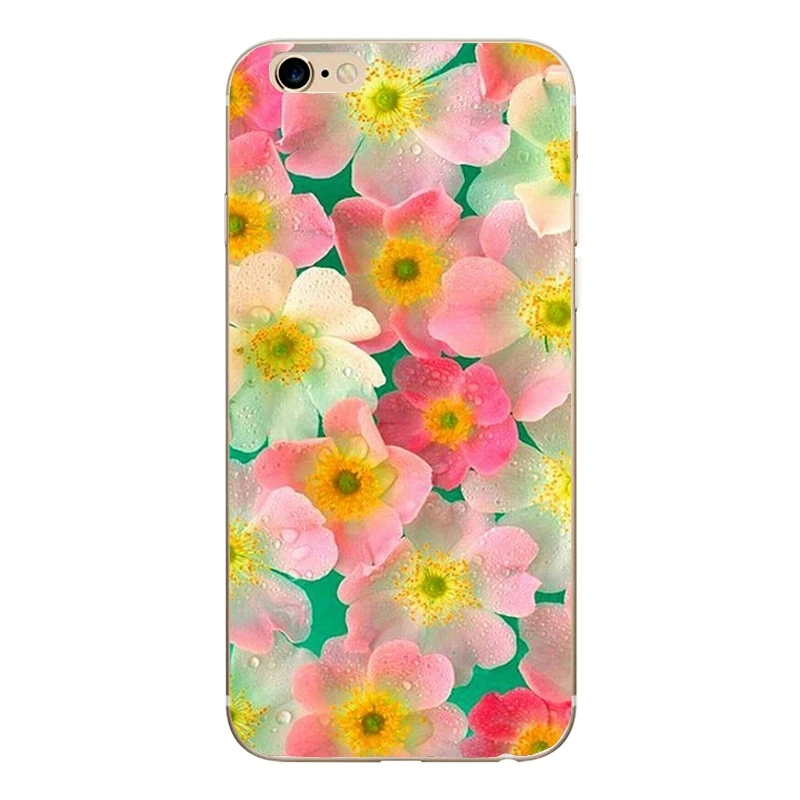 Painted Mobile Phone Cover Case for iphone 5 5s se 6 6s Soft Slim TPU Fashion Flowers and cats Phone Cases (4)