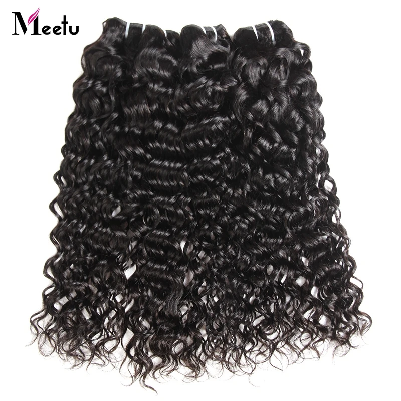 Meetu Indian Water Wave Human Hair Weave Bundles Natural Color Non remy Hair Extensions Can Be Dyed 1Pc Hair Bundles Meetu Indian Water Wave Human Hair Weave Bundles Natural Color Non remy Hair Extensions Can Be Dyed 1Pc Hair Bundles