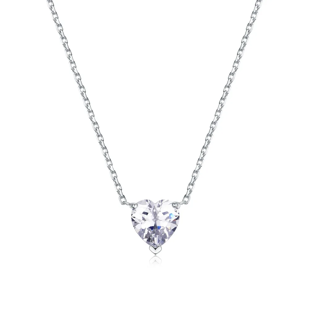 

Sell like Hot Cakes 2 colors Top Class lady Fashion Heart Pendant Necklace Crystal jewelry New Girls Women 925 Sterling Silver