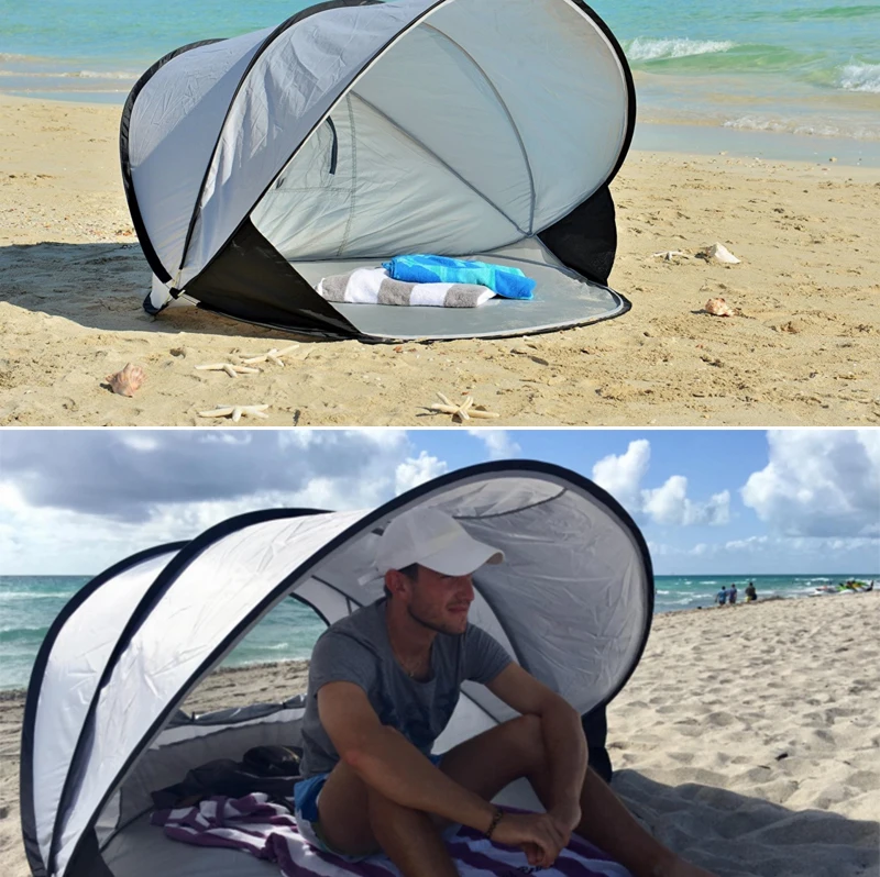Автоматическая 1-2 человека использовать хорошее качество 190 т анти-УФ Пляжная палатка солнцезащитный козырек пляжная Игровая палатка