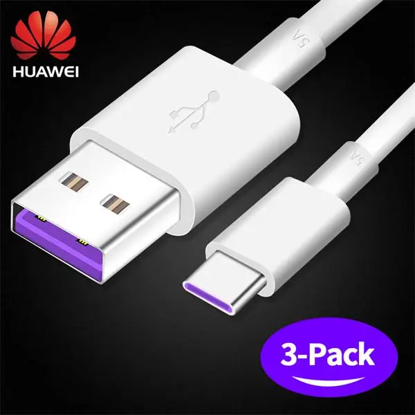 Huawei P20 Pro Lite, зарядное устройство, USB, для путешествий, 22,5 Вт, быстрая,, 5V4. 5A, usb type C, кабель P10 P9 Plus Mate10 Mate9 - Тип штекера: Three 5A cables
