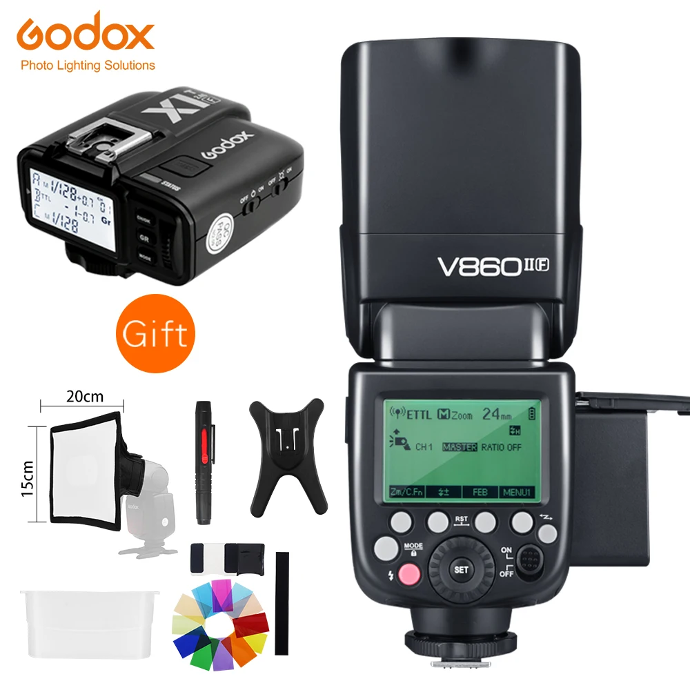 Godox V860II-F TTL GN60 2 4G Высокоскоростная синхронизация 1/8000s литий-ионный аккумулятор