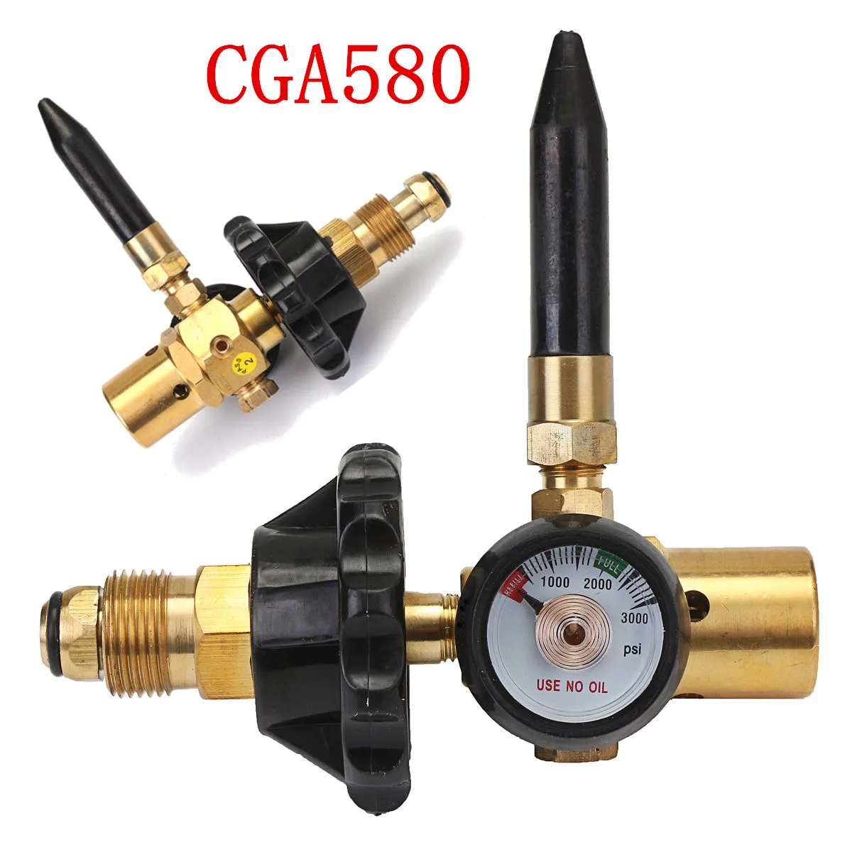 

New G5/8 Thread Helium Latex Balloon Inflator Regulator With Accurate Pressure Gauge For CGA-580 Tank Valves 0-3000 PSI