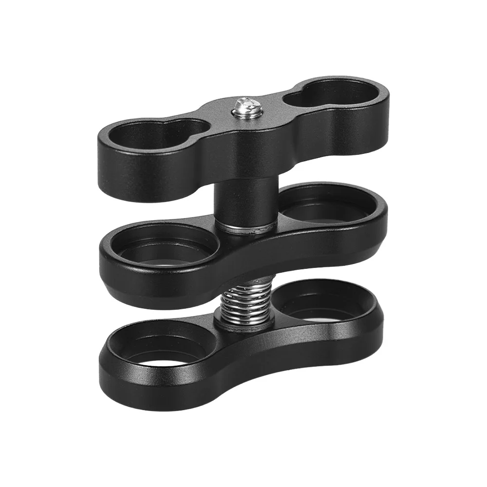 Andoer Flashlight Ball Clamp Butterfly Clip Arm Dual Holder Mount for