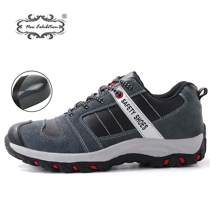 New Exhibition Men Steel Toe Scarpe Antinfortunistiche Da Lavoro 2019 Pelle Casual Outdoor Anti-Smashing Calzature Protettive Da Uomo Sneaker Boots