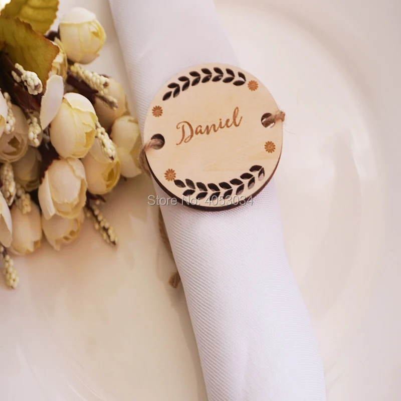 

Wooden Place Settings - rustic weddings - personalised place settings - custom table settings - engraved name settings - wedding