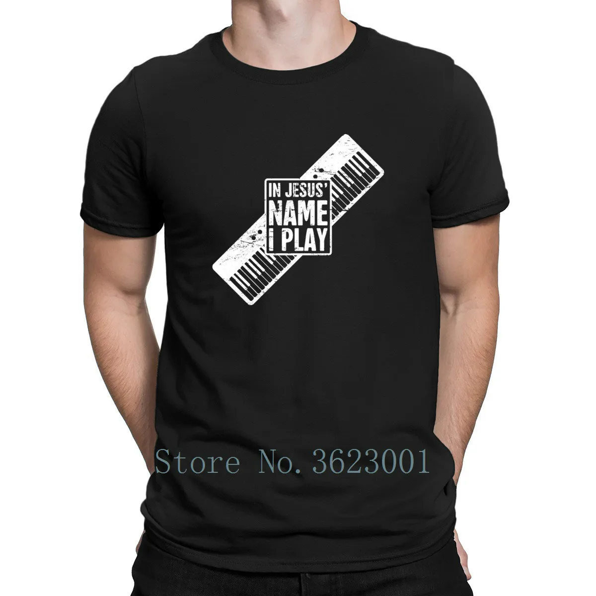 

Leisure T Shirt Spring In Jesus Name Christian Musican Keyboard Men T-Shirt Popular Fun Men's Tshirt Plus Size Tee Shirt Gift