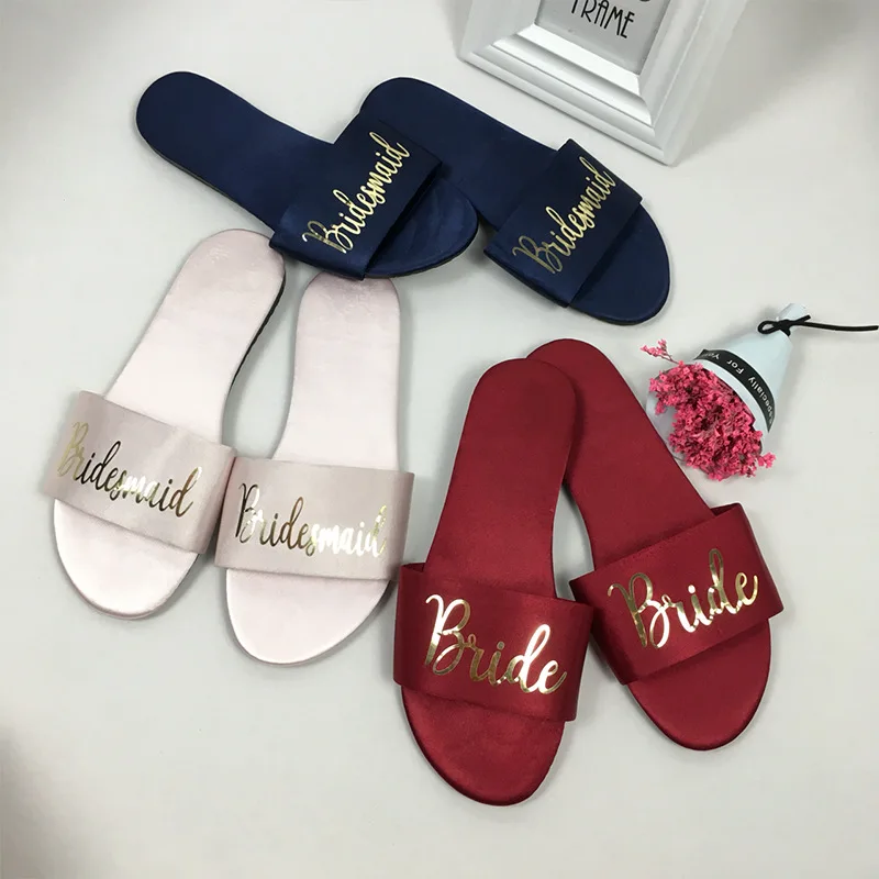 

Size 36-40 Female Wedding Party Slippers Original Bride Bridesmaid Slippers Women Marriage Gift Souvenir Wedding Supplies