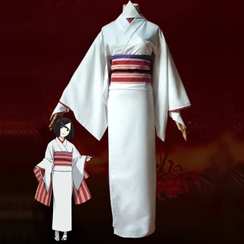 

Quality White KIMONO Anime Noragami Nora Kimino Dress Long Kimino Women Girl Halloween Party Cosplay Costume with Accessroies