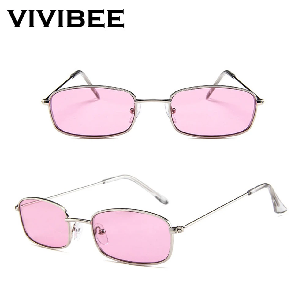VIVIBEE Модные женские маленькие солнцезащитные очки в стиле ретро с металлической