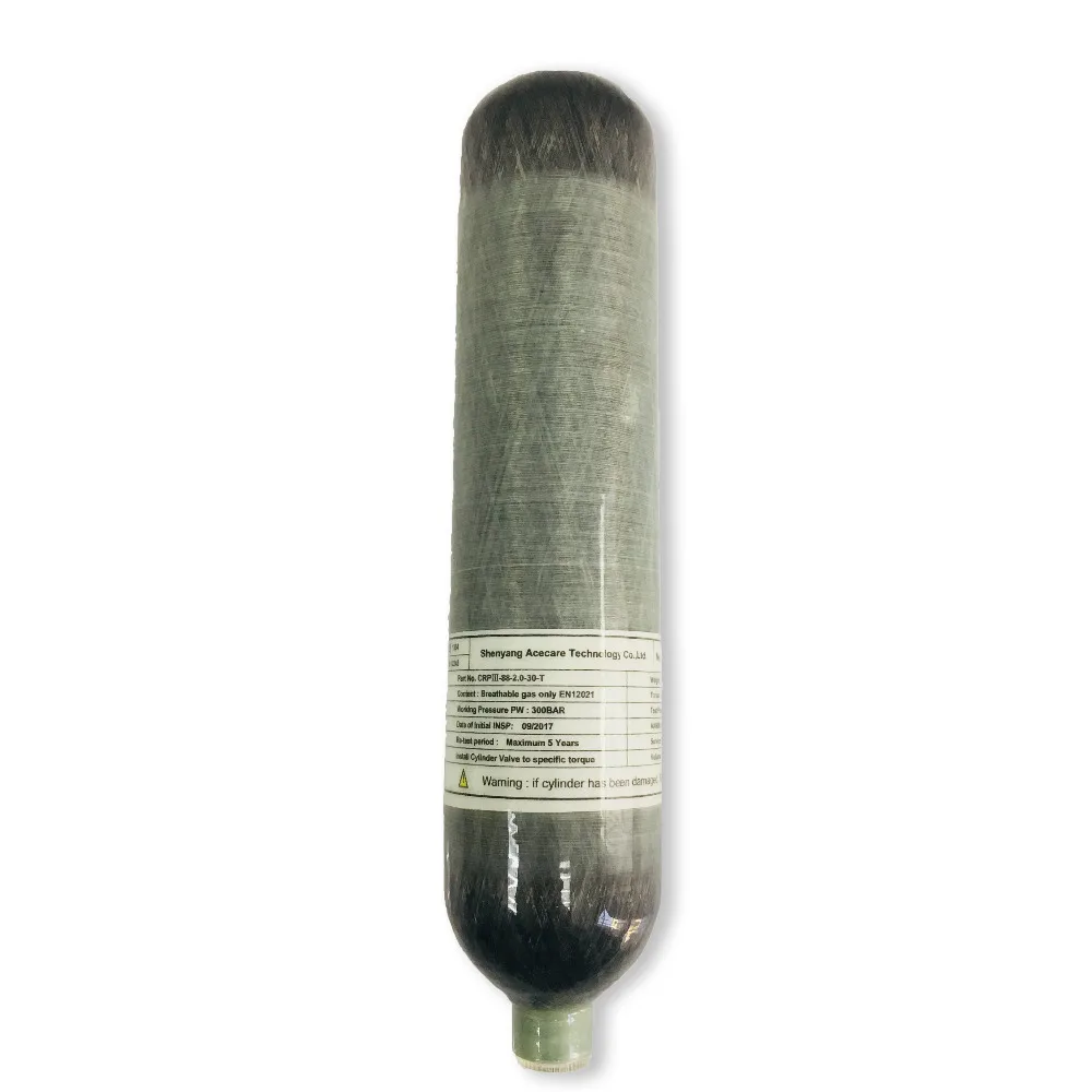 AC102 Acecare 4500PSI 2L CE SCUBA Bottle Carbon Fiber Cylinder 300Bar PCP Paintball Tank Fire Safety Equipment M18*1.5 Mfr 2021 |