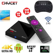MX9 Pro mini Android 7.1 TV Box RK3328 Quad Core 4K VP9 H.265 HDR10 USB3.0 1G / 8G Mini PC 2.4G WiFi LAN HD Media Player